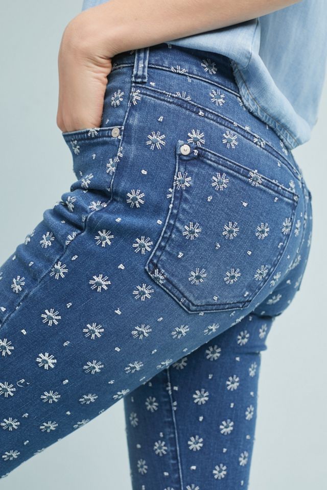 Pilcro Embroidered High-Rise Cropped Bootcut Jeans #1