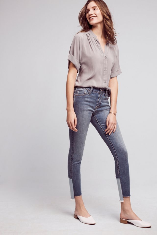 Pilcro Script High-Rise High-Low Skinny Jeans #1