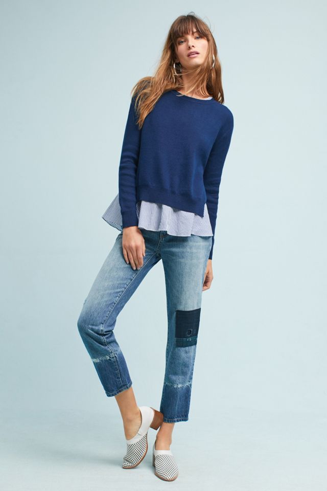 Pilcro Tonal High-Rise Straight Jeans
