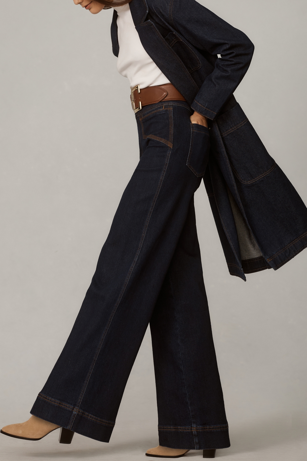 Avec Les Filles Denim High-Rise Flare Jeans