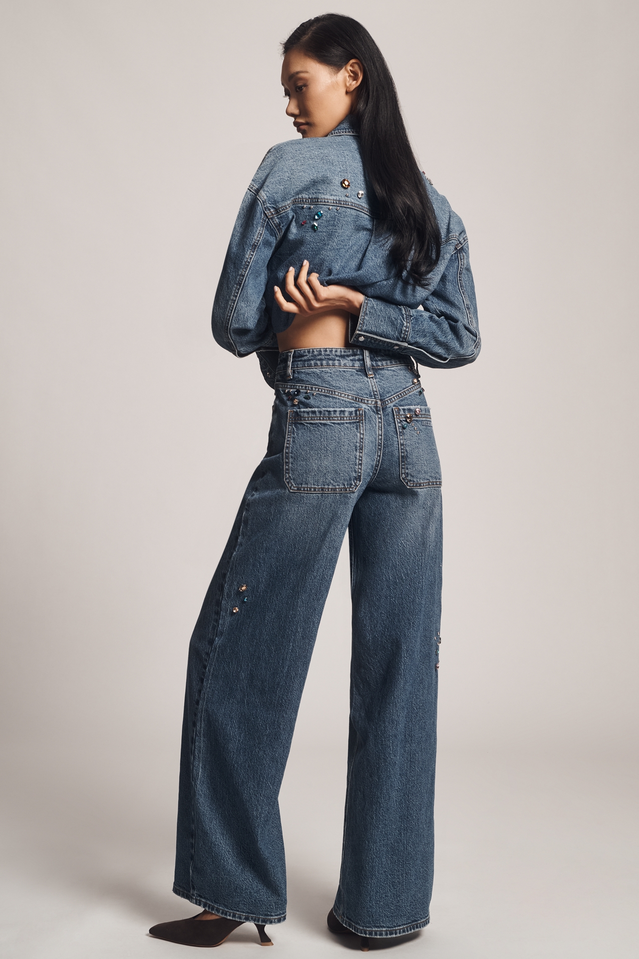 Avec Les Filles High-Rise Tapered Jeans