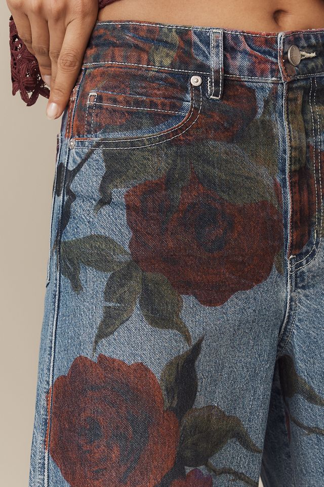 Avec Les Filles Printed High-Rise Wide-Leg Jeans #2