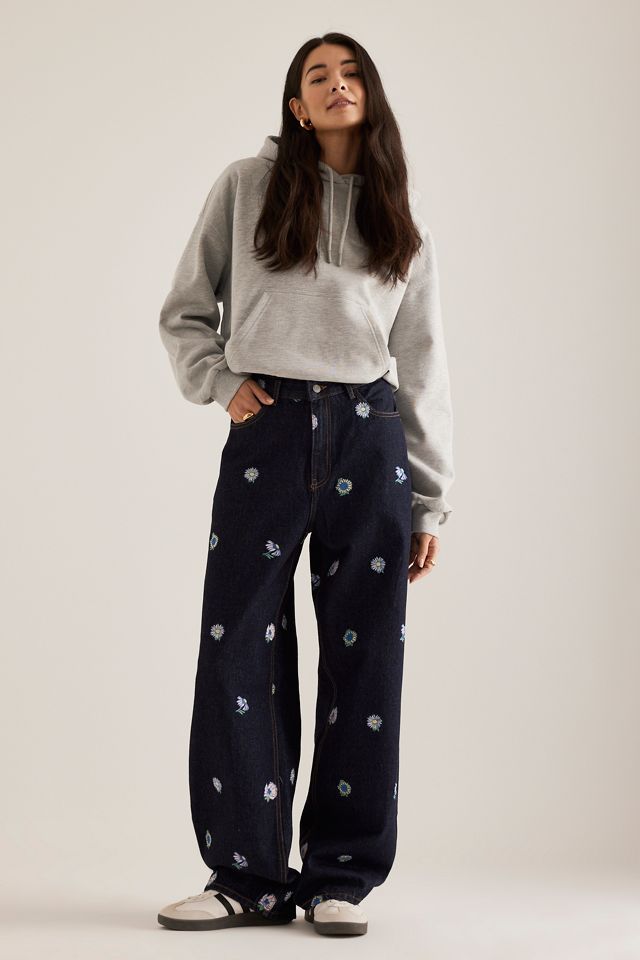 Dr. Denim Donna Floral Embroidered Straight-Leg Jeans #3