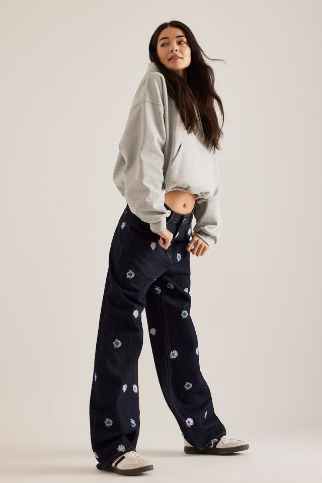 Dr. Denim Donna Floral Embroidered Straight-Leg Jeans #2