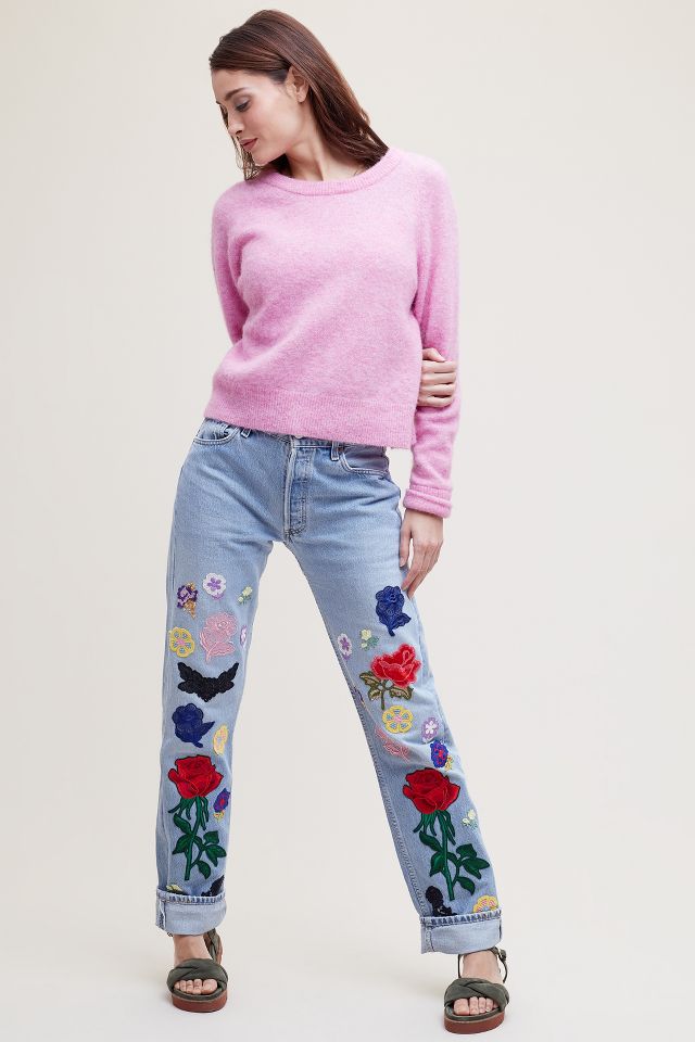 Anthropologie best sale embroidered jeans