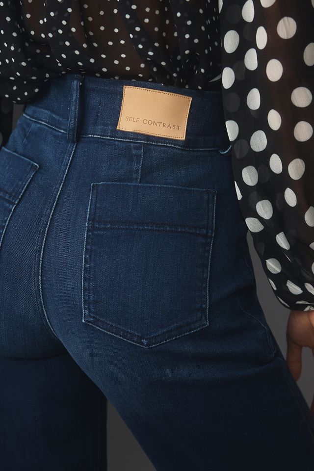 Self Contrast Aria High-Rise Crop Wide-Leg Jeans #3
