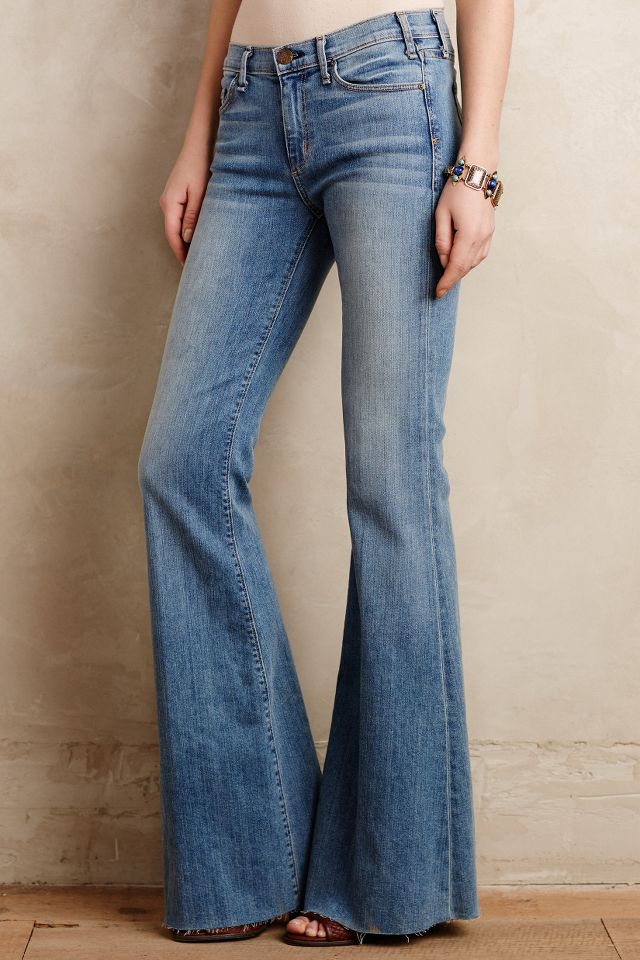 Anthropologie, Jeans, Anthro Pitcha Clothier Denim High Waisted Ruffled  Frayed Bell Bottom Jeans