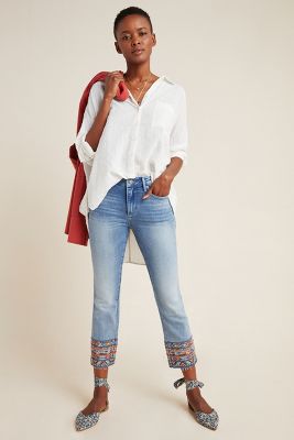 DRIFTWOOD Colette Embroidered Cropped Jeans discount 32