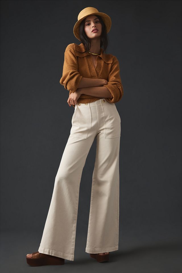 The Kit High-Rise Wide-Leg Utility Trousers by Pilcro