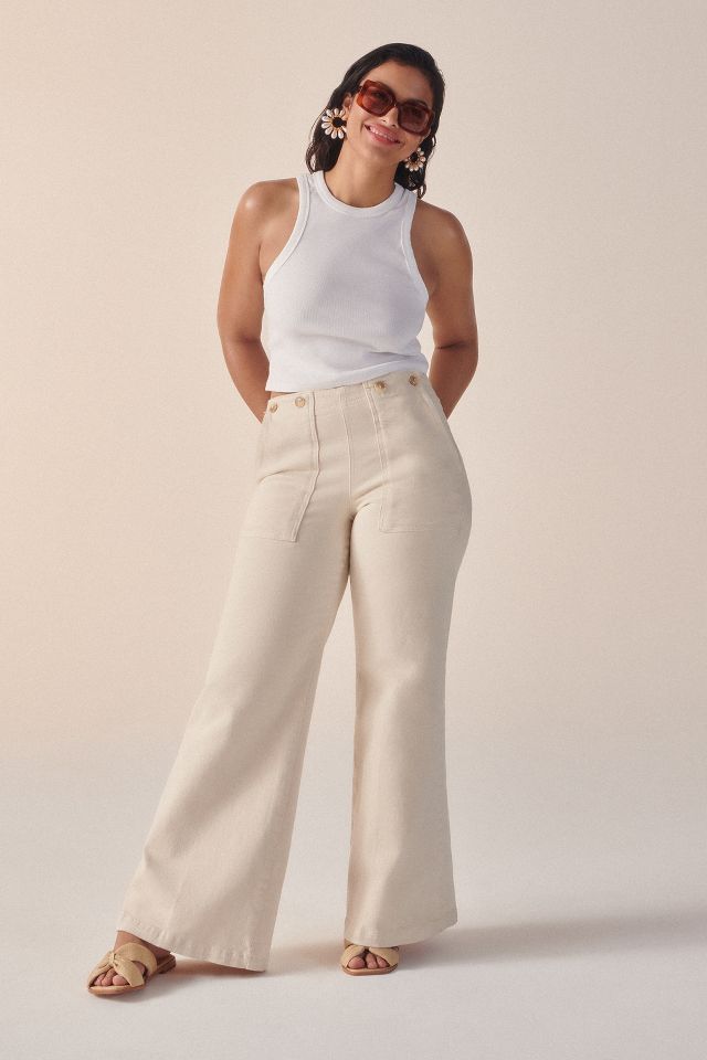 The Kit High-Rise Wide-Leg Utility Trousers by Pilcro