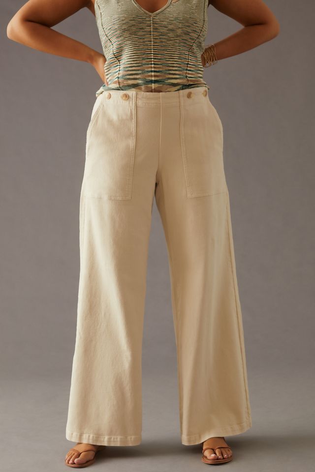 The Kit High-Rise Wide-Leg Utility Trousers by Pilcro