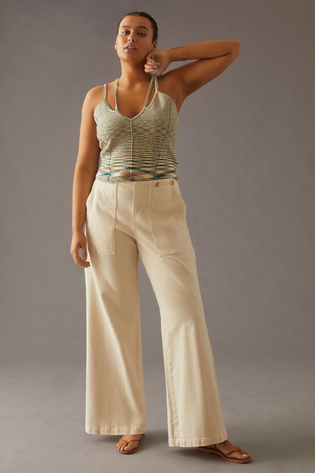 The Kit High-Rise Wide-Leg Utility Trousers by Pilcro