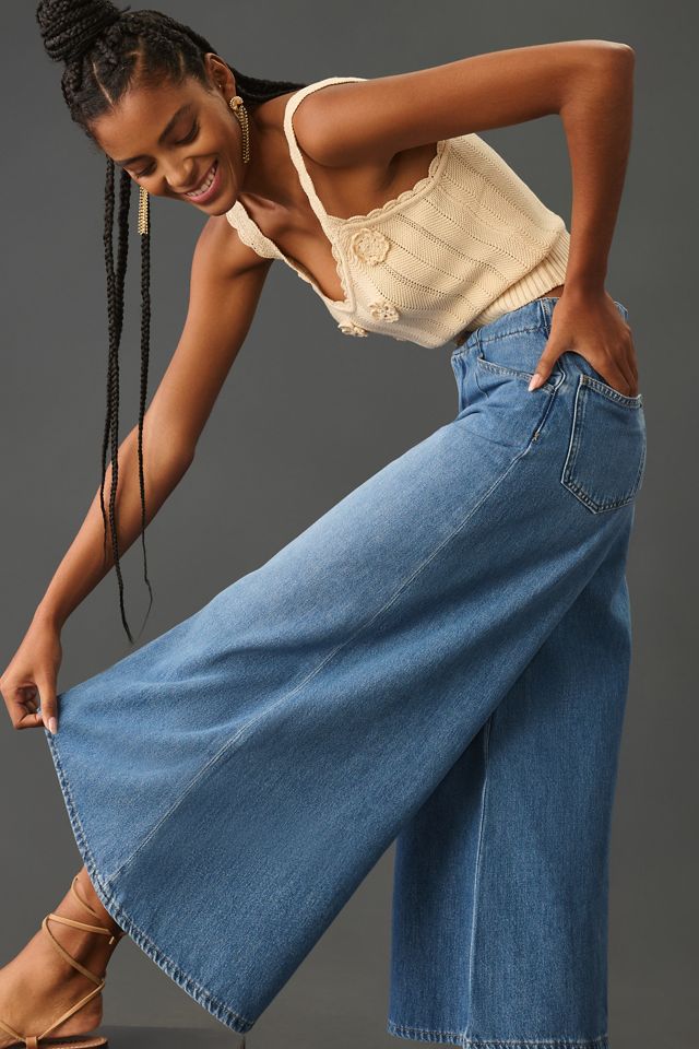 Pilcro Corset High-Rise Crop Culotte Jeans #3