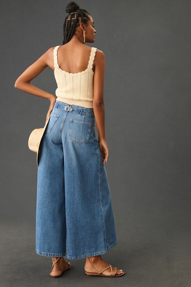 Pilcro Corset High-Rise Crop Culotte Jeans #5