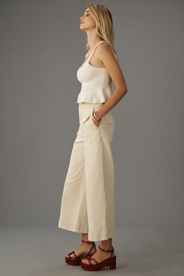 Pilcro High-Rise Crop Wide-Leg Utility Jeans #4