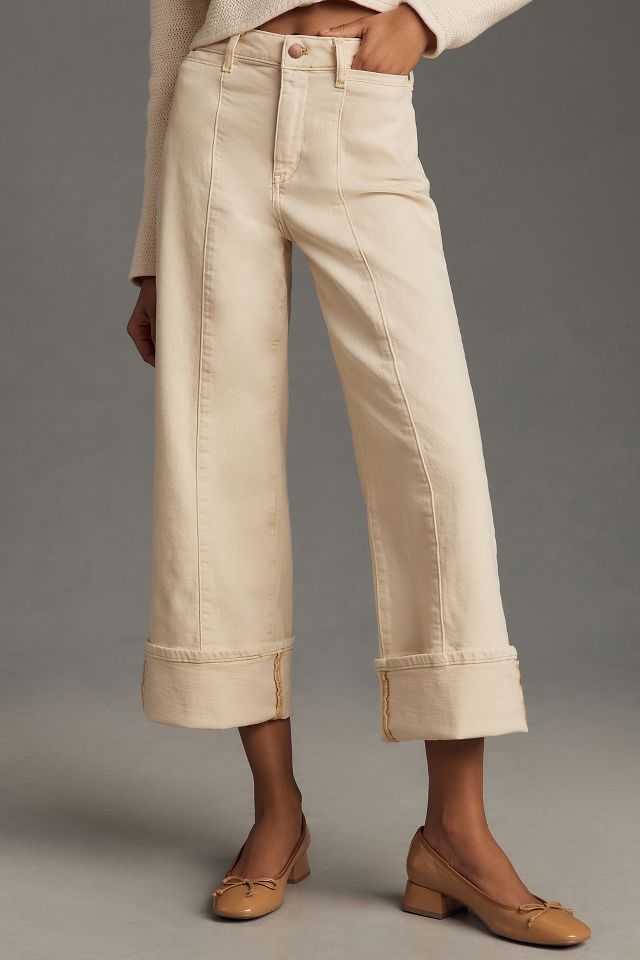 Pilcro Cuffed Crop High Rise Wide Leg Jeans Anthropologie 9937