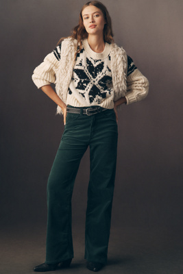 Pilcro The Austyn High-rise Cuffed Wide-leg Jeans By  In Blue