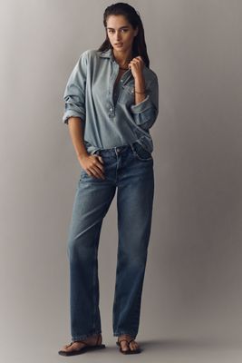 Pilcro Mid-Rise Straight Leg Jeans
