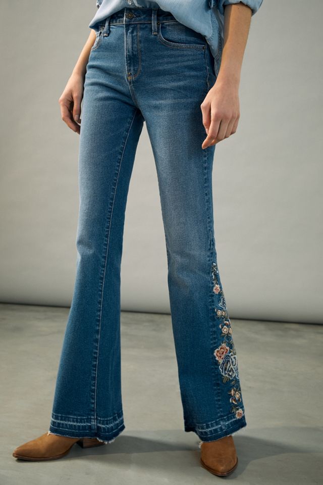 Driftwood Farrah High-Rise Embroidered Bootcut Jeans #1