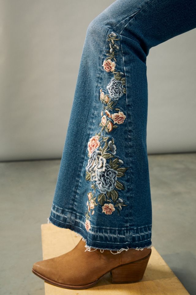 Driftwood Farrah High-Rise Embroidered Bootcut Jeans #3