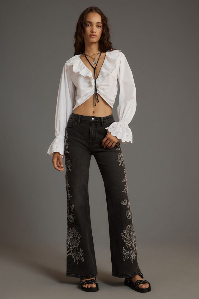 Driftwood Charlee Mid-Rise Wide-Leg Jeans | Anthropologie