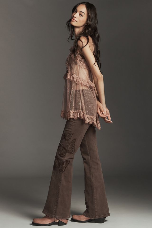 Driftwood Farrah Butterfly High-Rise Flare Jeans #3