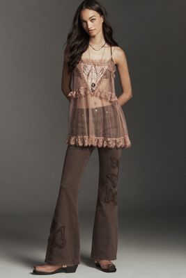 Driftwood Farrah Butterfly High-Rise Flare Jeans
