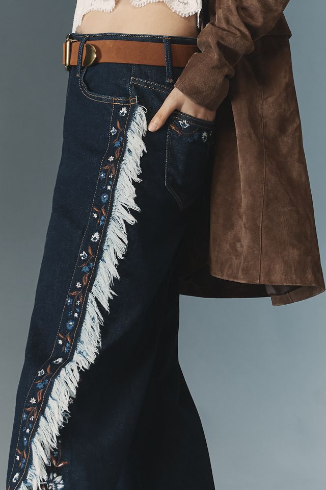 Driftwood Frankie High-Rise Wide-Leg Embroidered Jeans #3