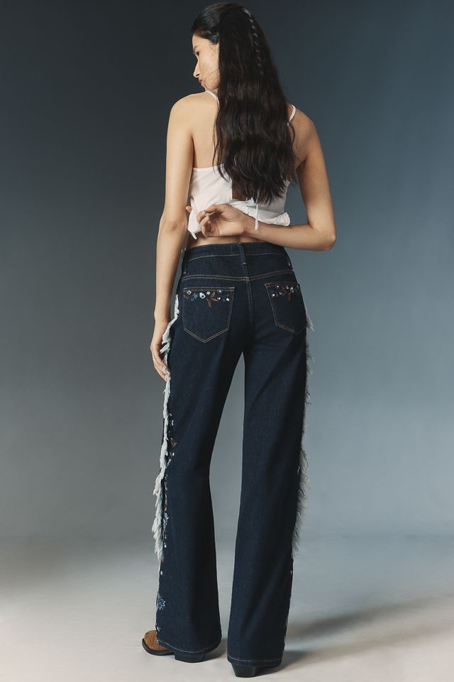 Driftwood Frankie High-Rise Wide-Leg Embroidered Jeans #4