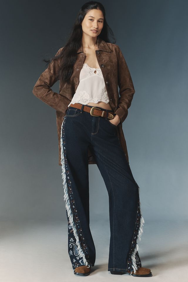 Driftwood Frankie High-Rise Wide-Leg Embroidered Jeans #1