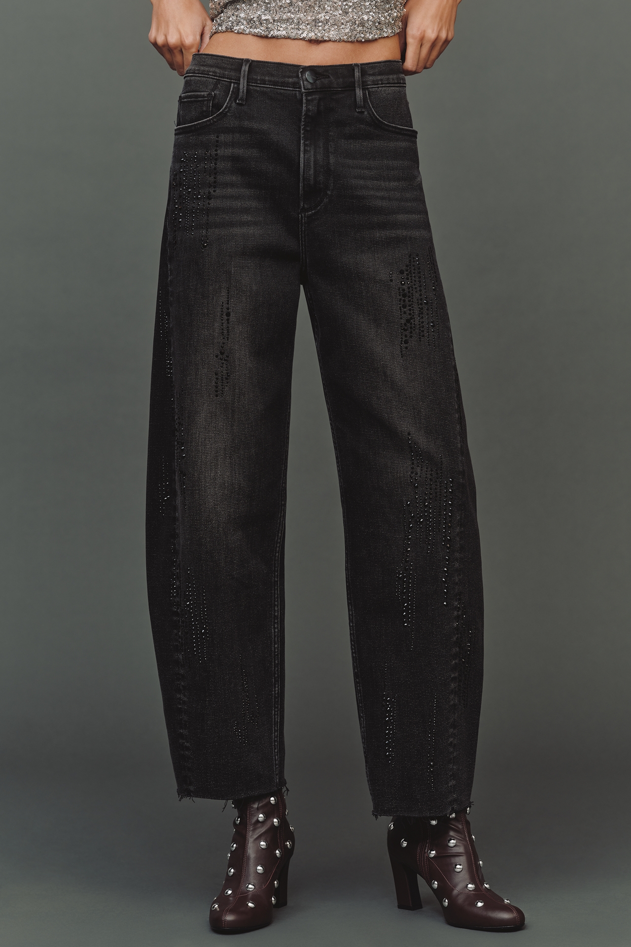 Driftwood Parker Embellished High-Rise Barrel Jeans