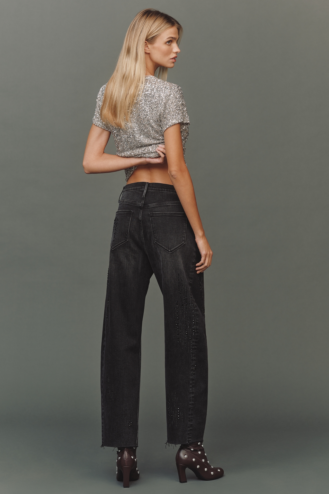 Driftwood Parker Embellished High-Rise Barrel Jeans