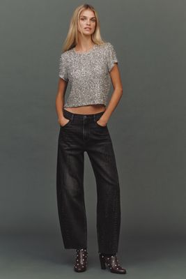 Driftwood Parker Embellished High-Rise Barrel Jeans
