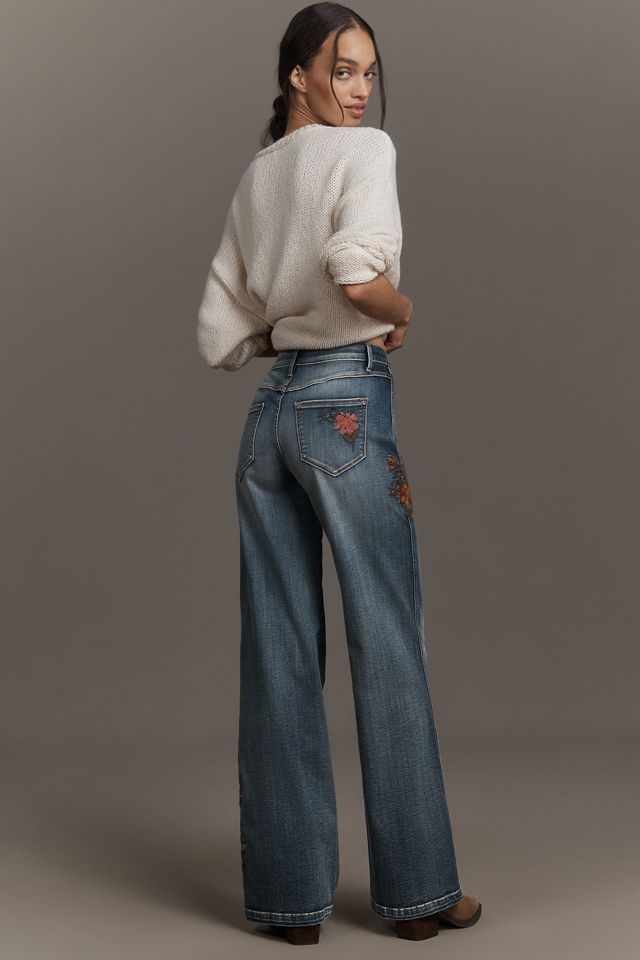 Driftwood Pia Embroidered High-Rise Wide-Leg Jeans #2