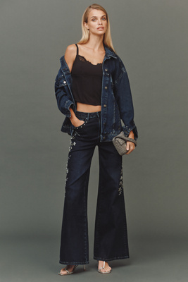 Driftwood Penelope High-rise Wide-leg Jeans In Blue