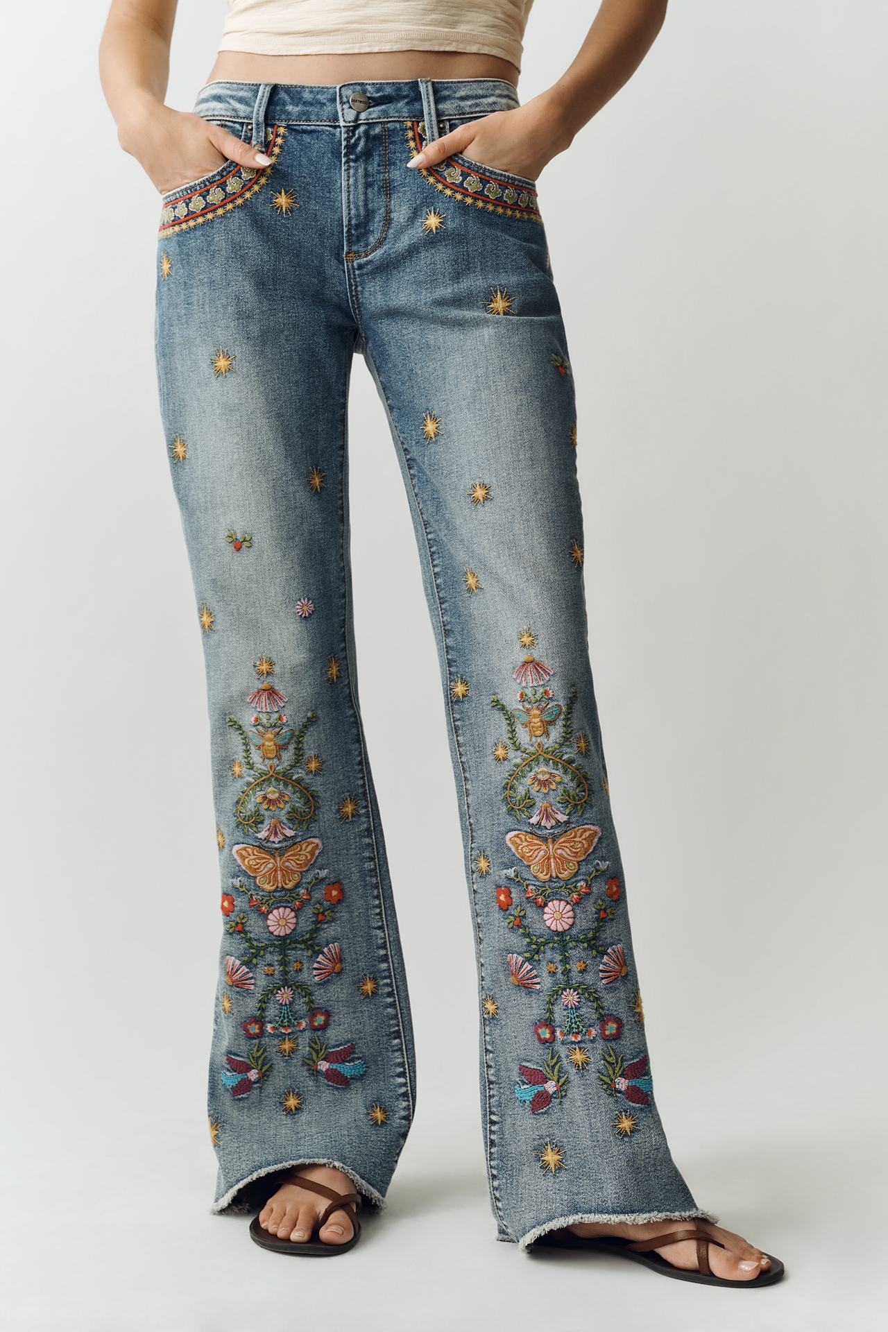 Driftwood Eva Low-Rise Flare Jeans