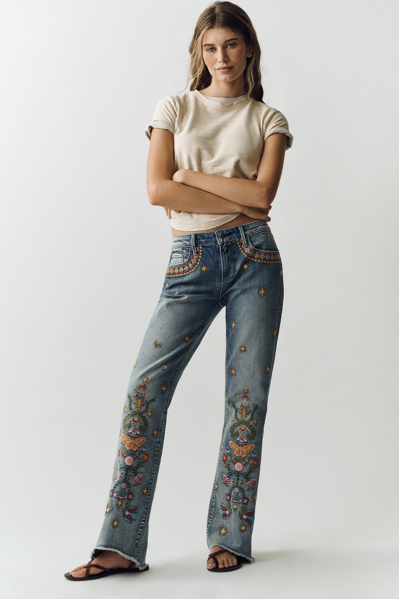 Driftwood Eva Low-Rise Flare Jeans