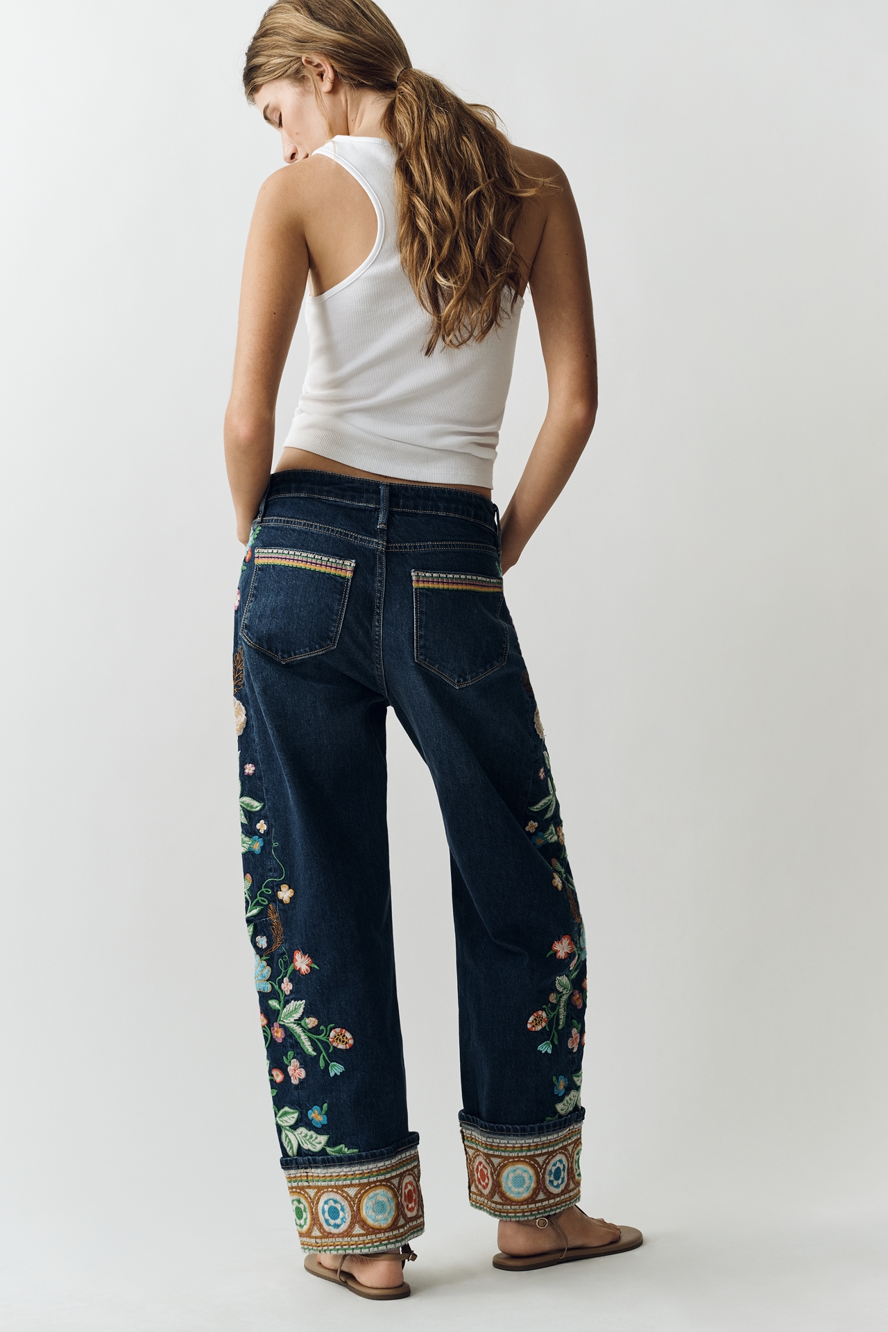 Driftwood High-Rise Cuffed Barrel Jeans