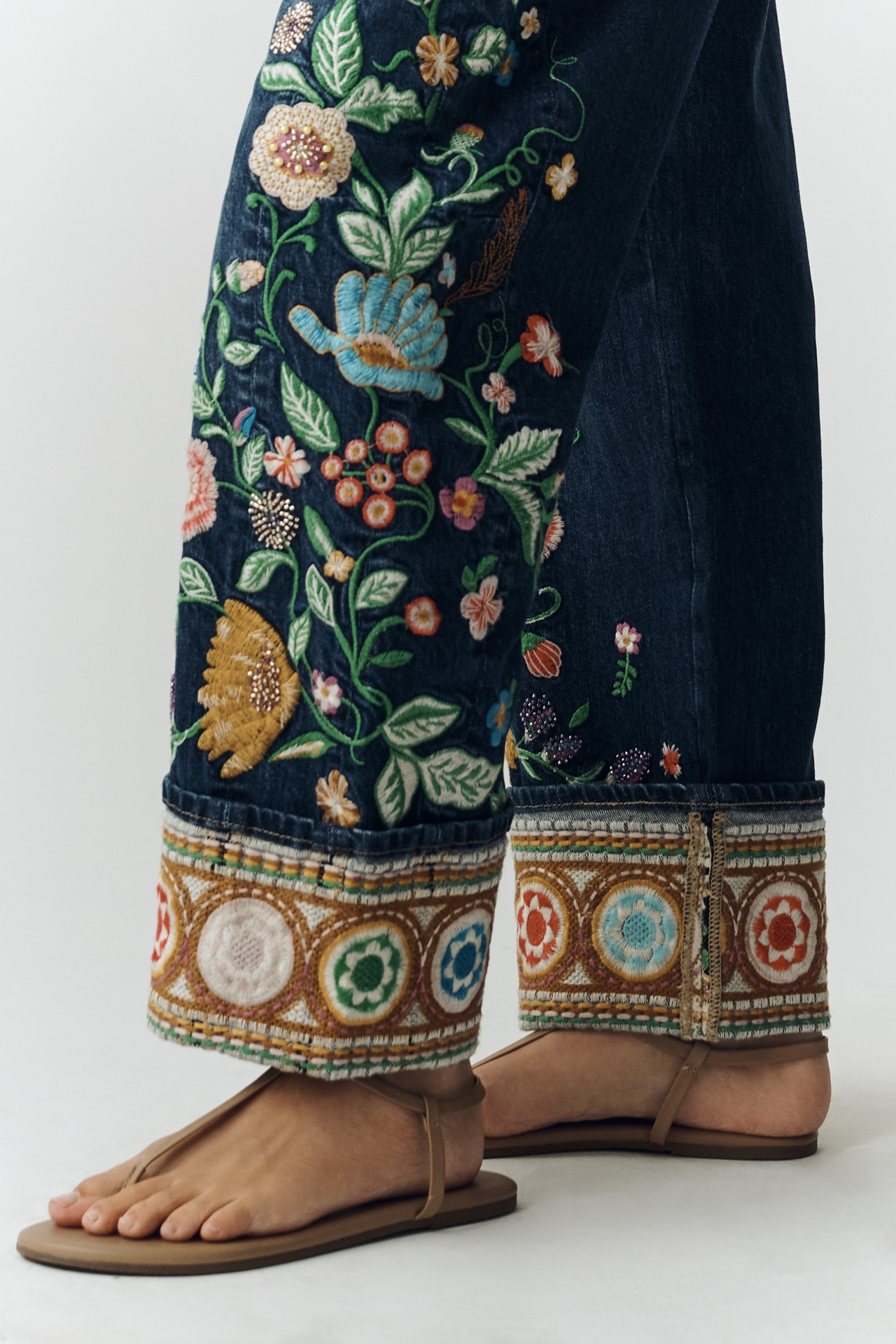 Driftwood High-Rise Cuffed Barrel Jeans