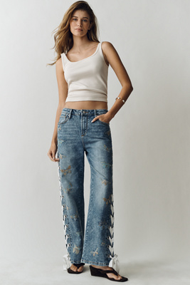 Driftwood Lacey High-Rise Wide-Leg Jeans | Anthropologie