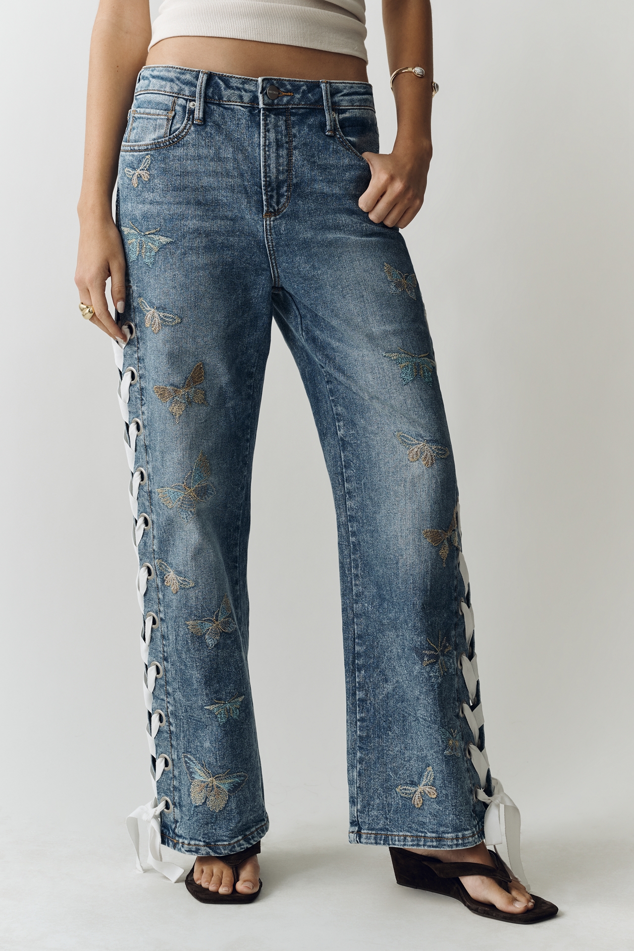 Driftwood Lacey High-Rise Wide-Leg Jeans