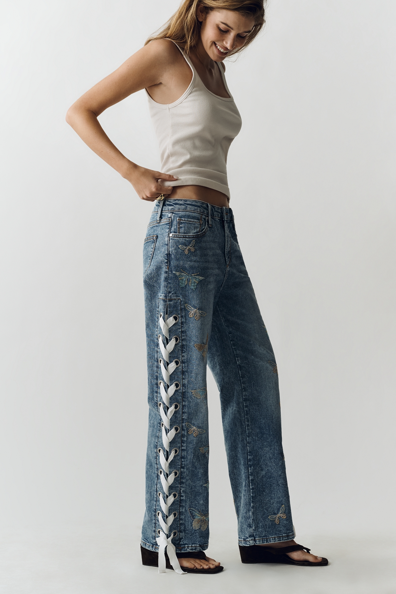 Driftwood Lacey High-Rise Wide-Leg Jeans