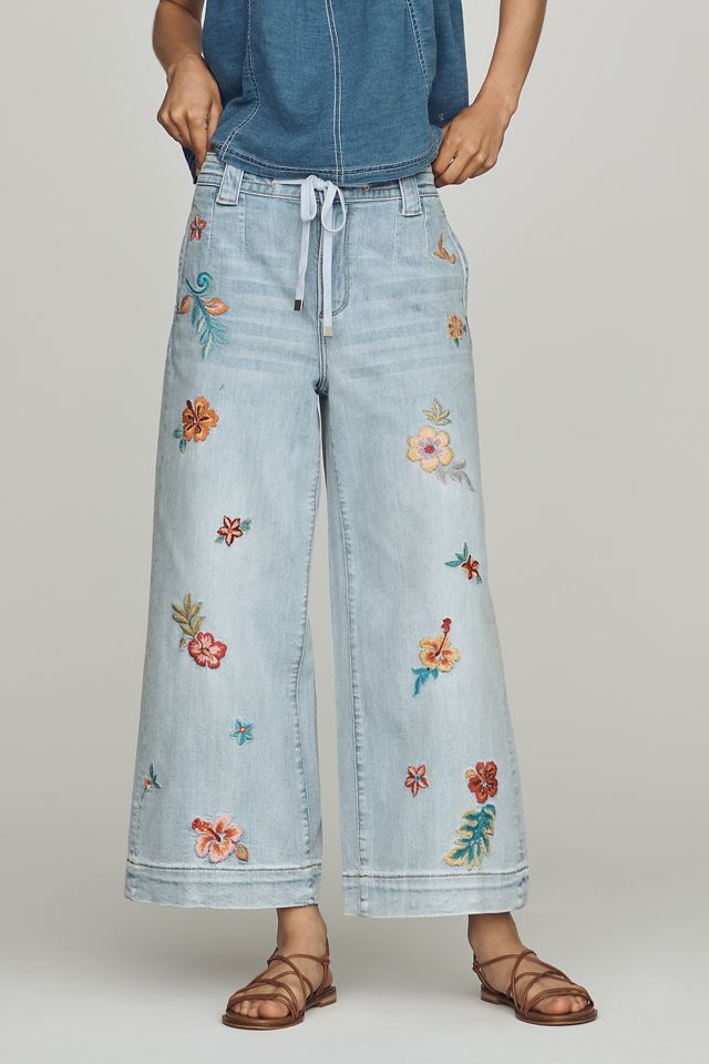 Driftwood Tie-Front High-Rise Wide-Leg Jeans #1