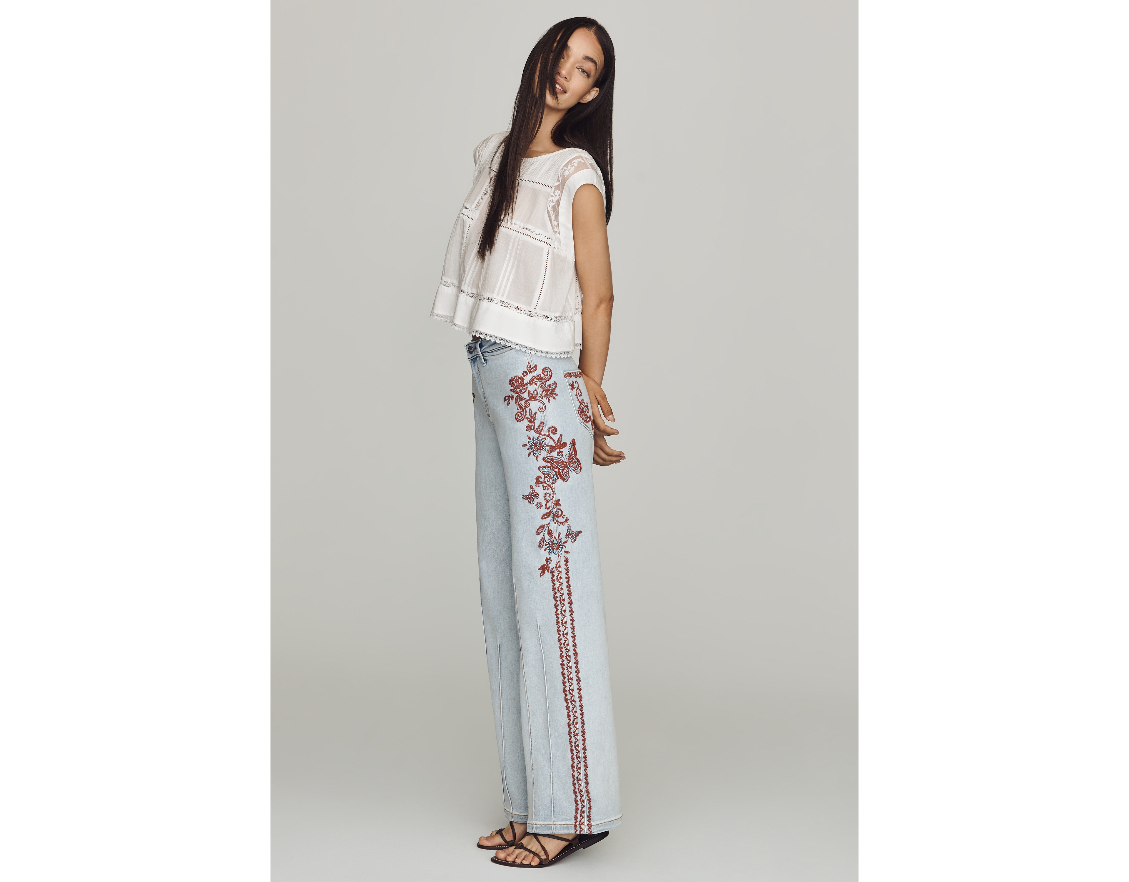 Driftwood Pia Mid-Rise Wide-Leg Jeans