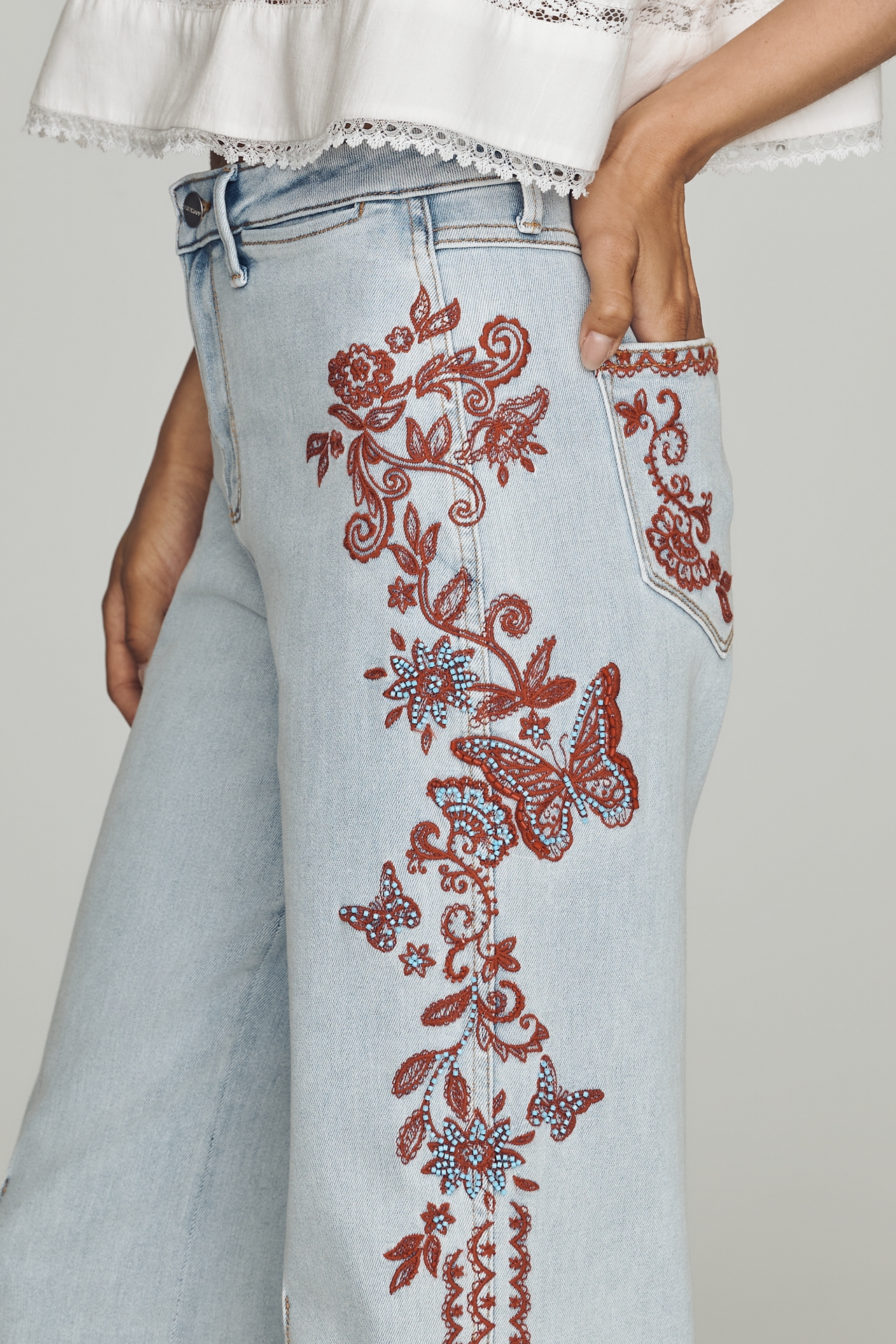 Driftwood Pia Mid-Rise Wide-Leg Jeans