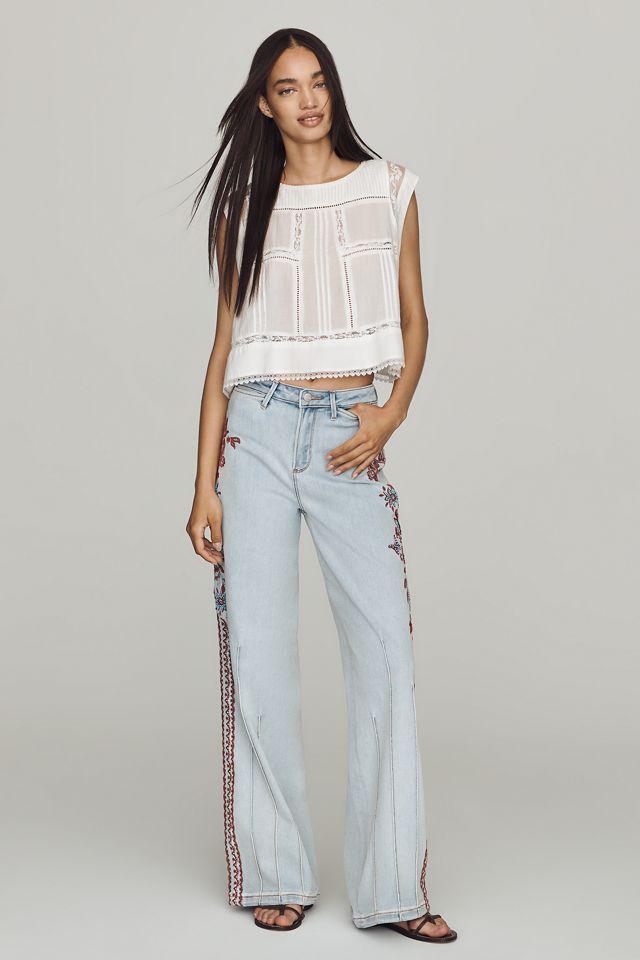 Driftwood Pia Mid-Rise Wide-Leg Jeans | Anthropologie
