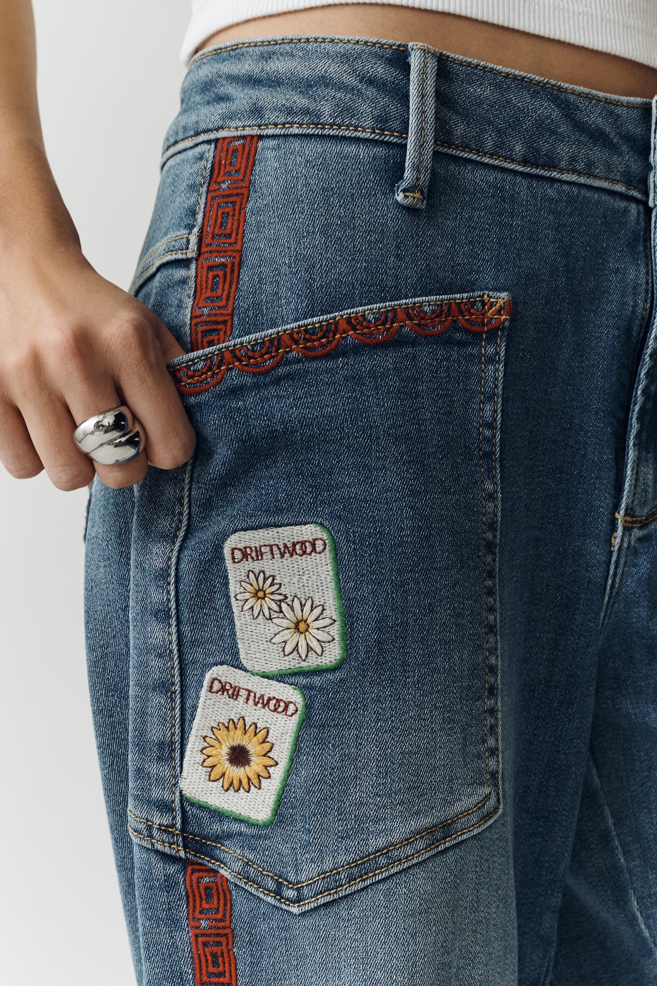 Driftwood Mahjong High-Rise Tapered Jeans