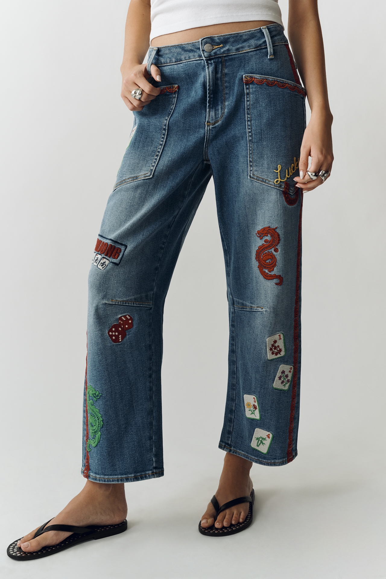Driftwood Mahjong High-Rise Tapered Jeans