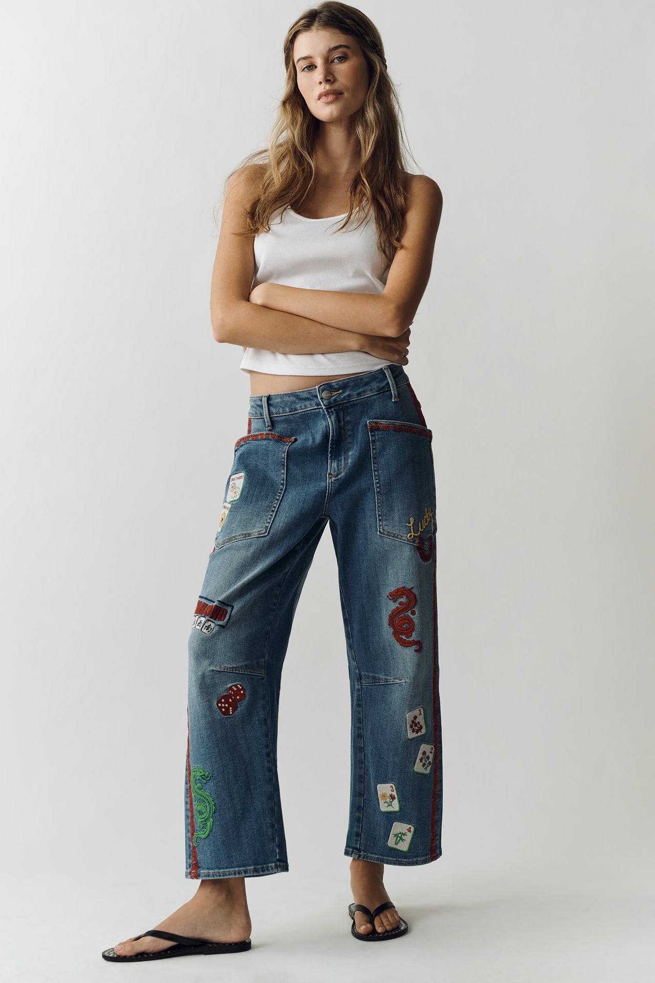 Driftwood Mahjong High-Rise Tapered Jeans