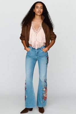 Driftwood Farrah Mid-Rise Flare-Leg Jeans 